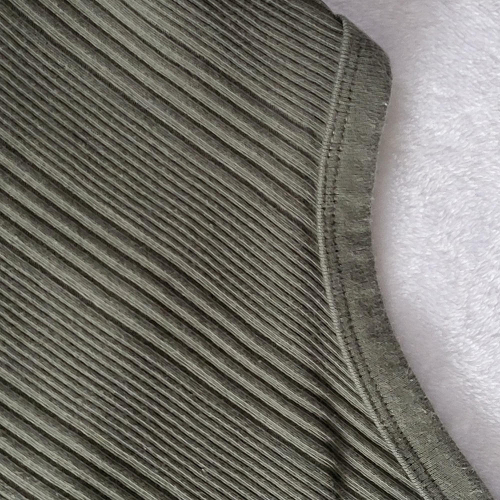 Aerie Women’s Racerback Tank Dress Olive Ribbed Knit Sleeveless size Small - Picture 6 of 9
